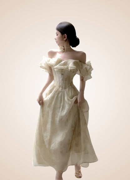 Women's Steampunk Off Shoulder Dress UK