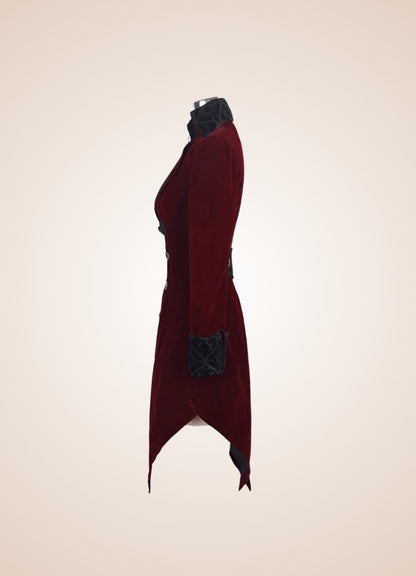Women's Steampunk Tailcoat Burgundy UK